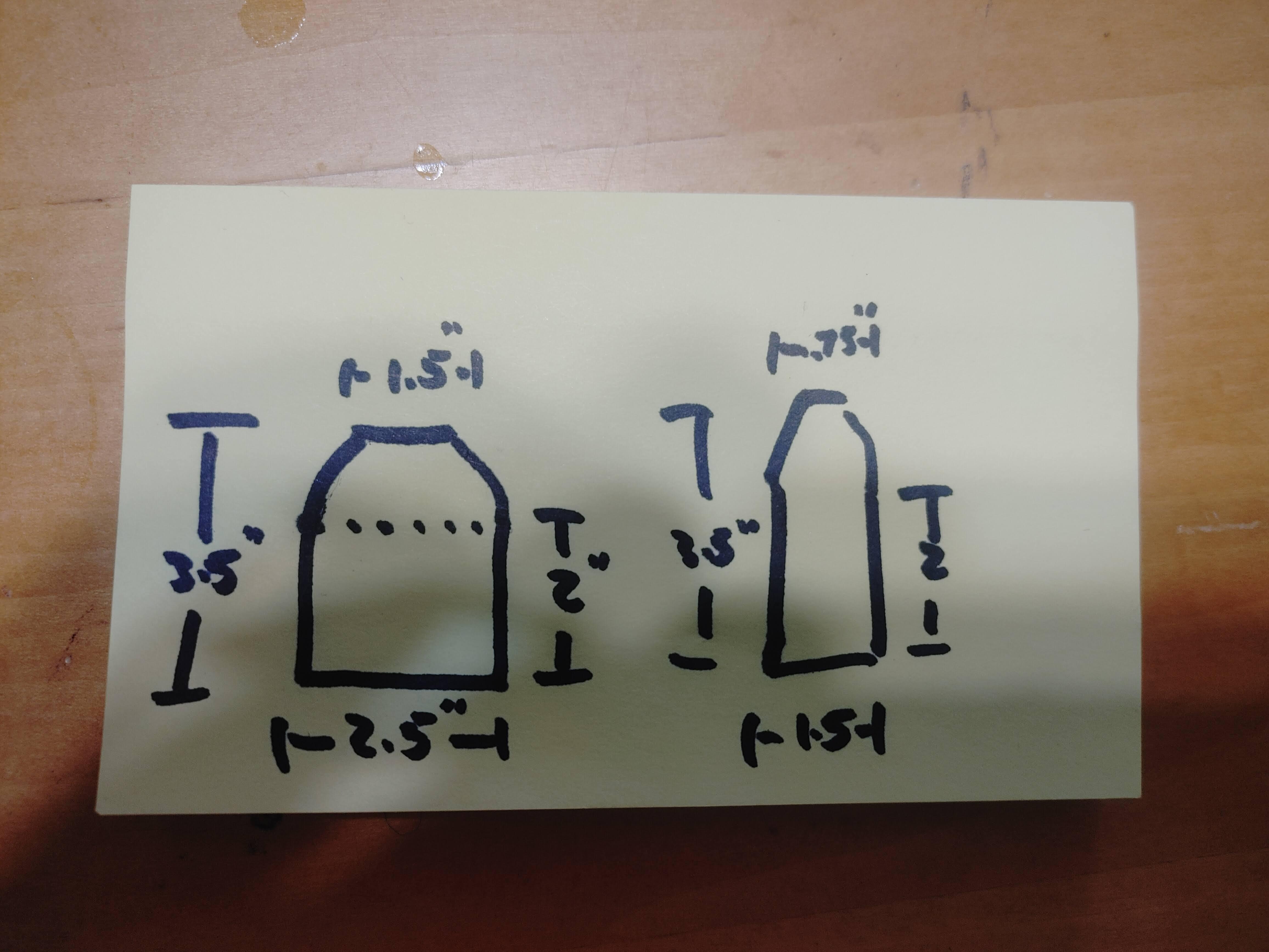 Small Form Dimensions (inches)