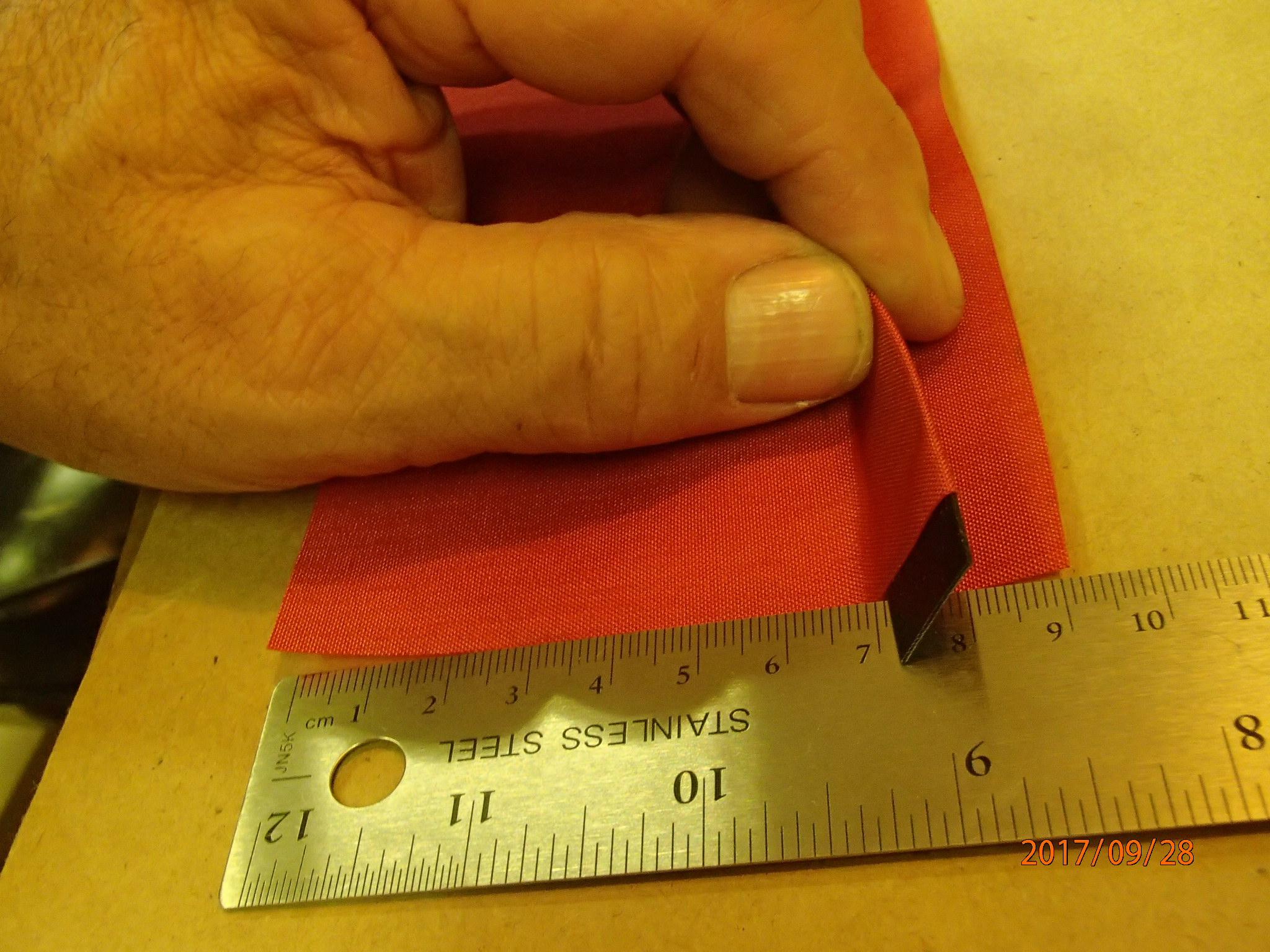 1000D fabric strip inside fold