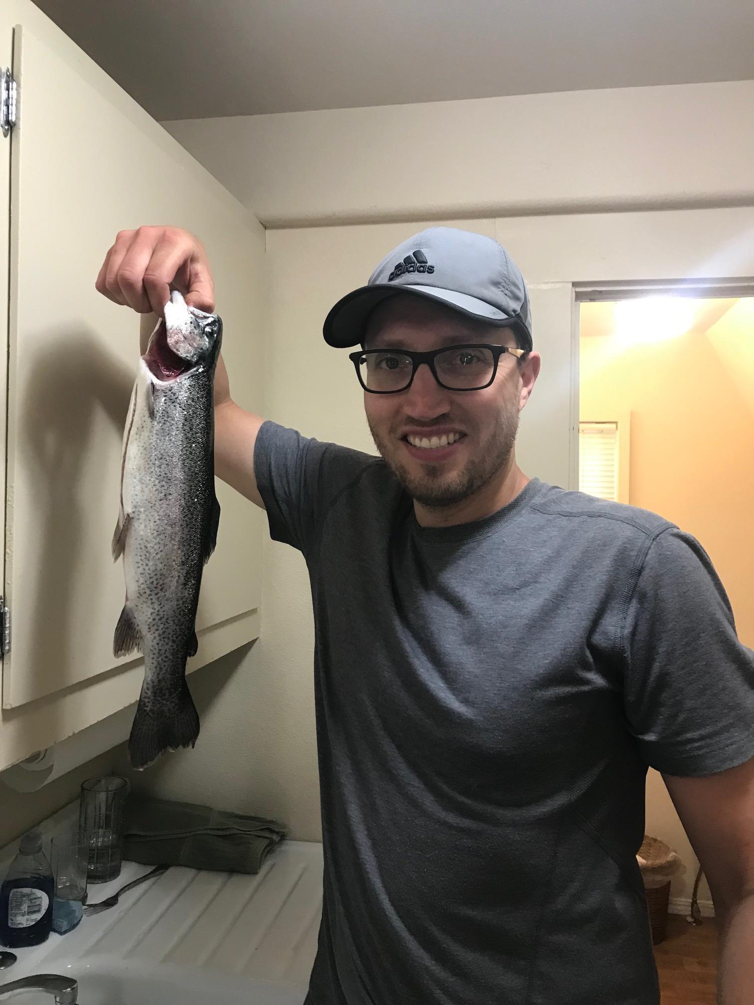 Fish caught using raft on Wallowa Lake