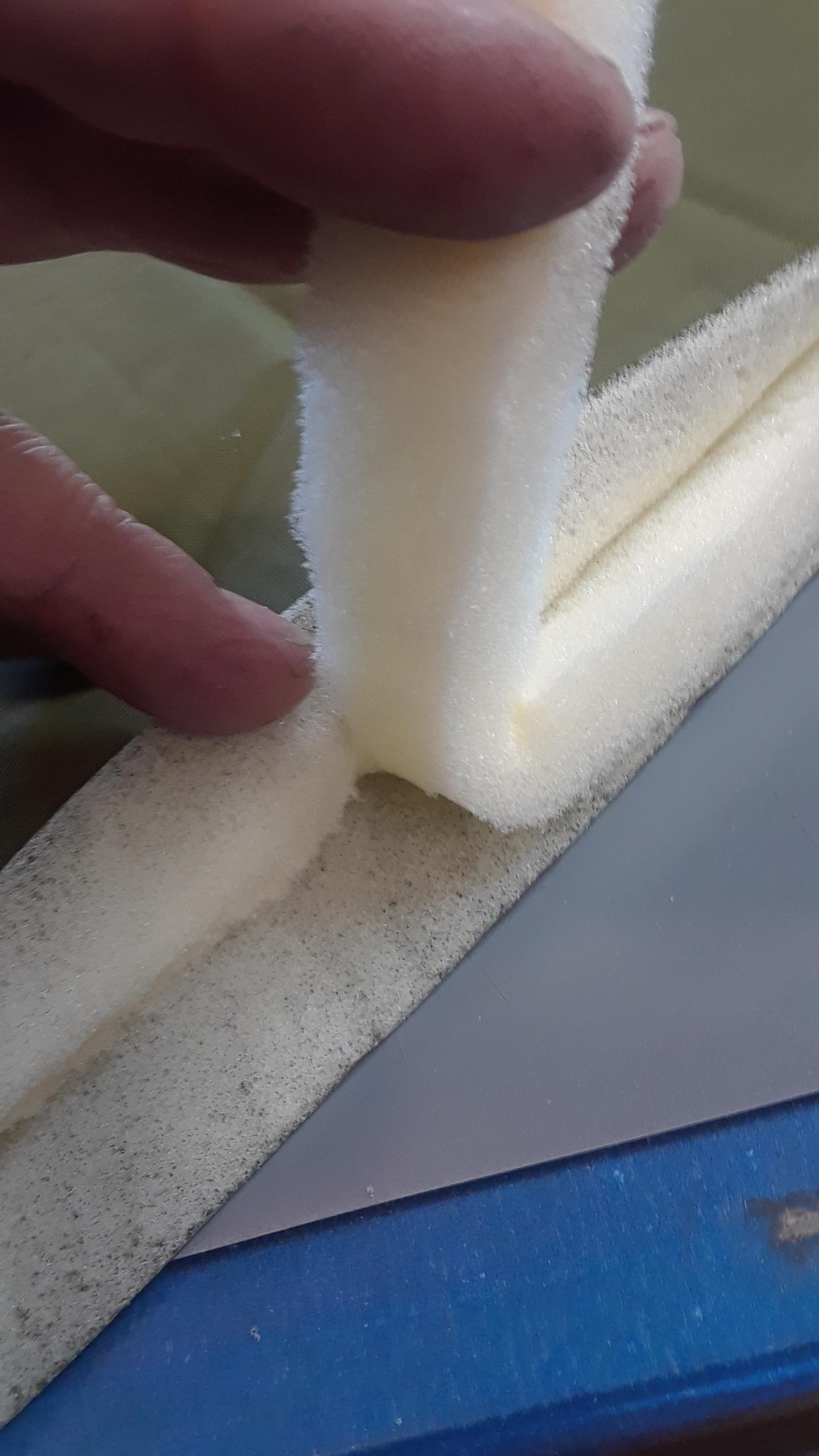 Tearing out the foam